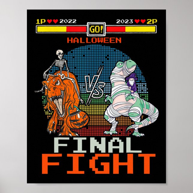 Videospiel Halloween T-rex Skeleton Mummy - Final Poster (Vorne)