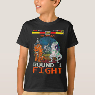 Videospiel Halloween T-rex Skelettmuse - Runde T-Shirt