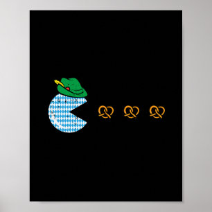 Videospiel isst Brezel Gamer Jungen Kinder Männer  Poster