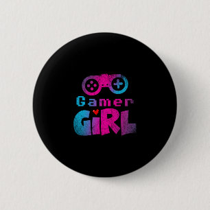 Videospiel Nerd E Sport Gaming Mädchen Gamer Gesch Button