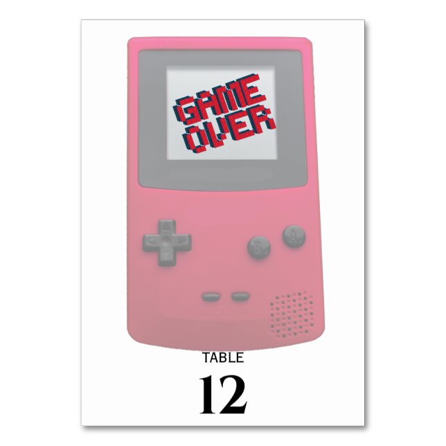 Videospiel-NERD Hochzeit Tischnummer (Vorderseite)