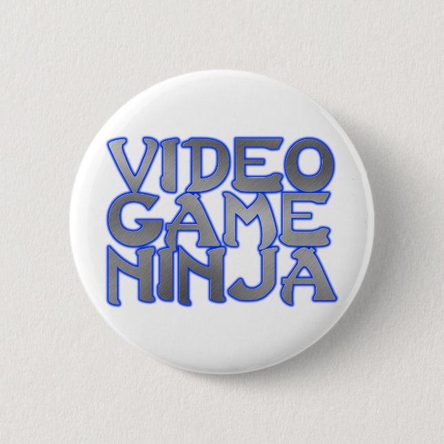 VIDEOSPIEL NINJA (blau) Button (Vorderseite)