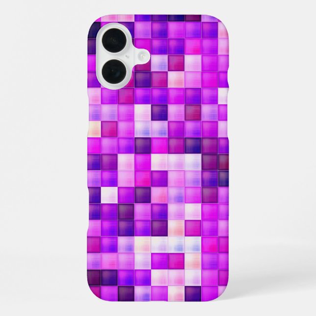 Videospiel-Pixel-Rosa-Quadratmuster iPhone Hülle (Rückseite)