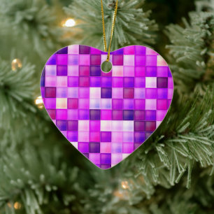 Videospiel-Pixel Rosa Quadratmuster Keramik Ornament