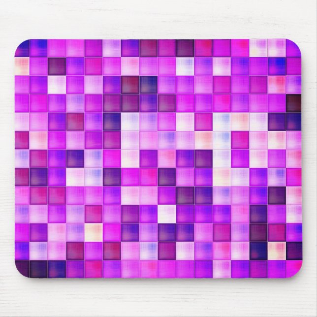Videospiel-Pixel rosa Quadratmuster Mousepad (Vorne)