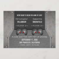 Videospiel Save the Date einladen, grau