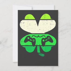 Videospiel Shamrock Retro St. Patricks Tag Jungen Einladung