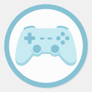 Videospiel   Spielerrunde   Spielecontroller Runder Aufkleber