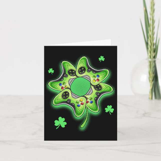 Videospiel Vierblättriges Kleeblatt St. Patrick's  Karte (Vorderseite)