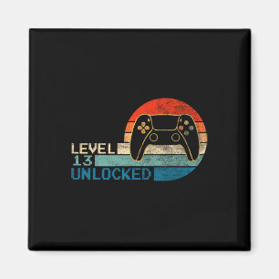 Videospielcontroller entsperrt Stufe 13 Geburtstag Magnet