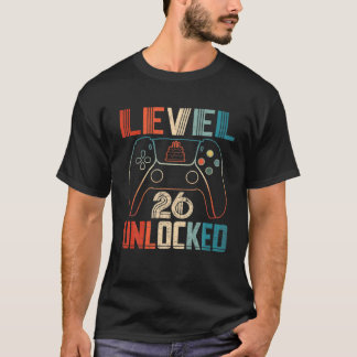 Videospielcontroller entsperrt Stufe 26 Geburtstag T-Shirt