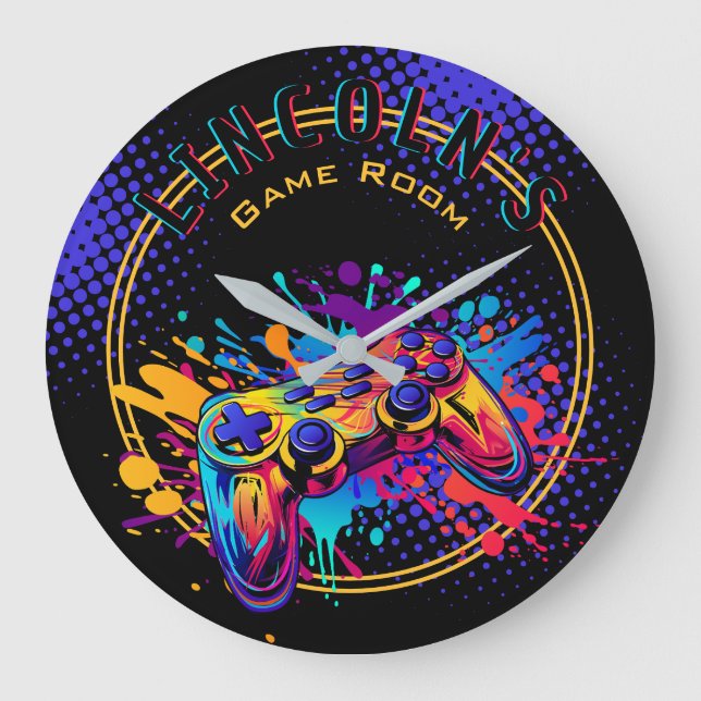 Videospielcontroller Große Wanduhr (Vorderseite)