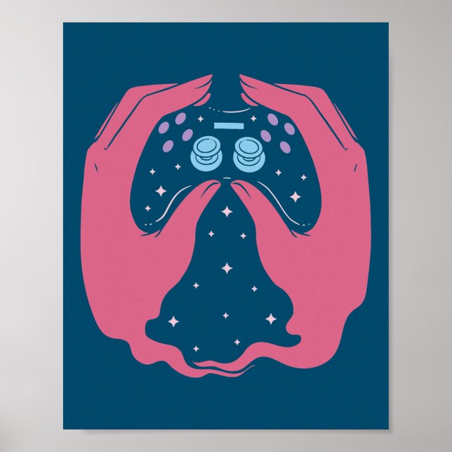 Videospielcontroller-Konstellation Poster (Vorne)