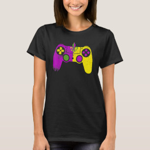 Videospielcontroller Mardi Gras Karneval Maske Fal T-Shirt
