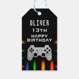 Videospielcontroller Neon Gaming Geburtstag Geschenkanhänger