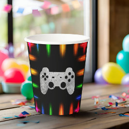 Videospielcontroller Neon Gaming Geburtstagsparty Pappbecher