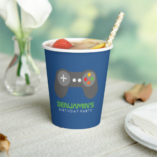Videospiele als Geburtstagsparty Paper Cup Pappbecher