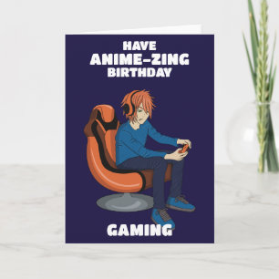 Videospiele Anime Gamer Boy Birthday Karte