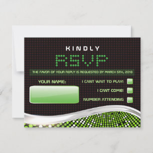 VIDEOspiele Bar-Schläger Mitzvah RSVP Karte