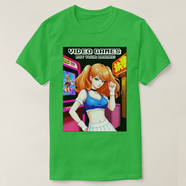 Videospiele faulen Ihr Gehirn 70 T-Shirt (Design vorne)