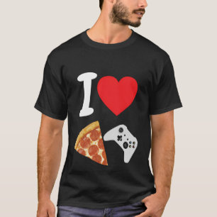 Videospiele Gamer Liebe Pizza Cheese Slice Control T-Shirt