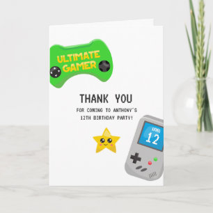 Videospiele Geburtstagsparty Dankeskarte