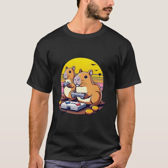Videospiele Lover Capybara T-Shirt (Vorderseite)