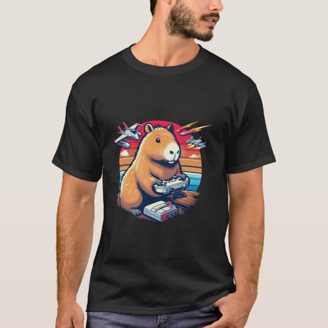 Videospiele Lover Capybara T-Shirt (Vorderseite)