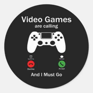 Videospiele rufen an und ich muss lustig sein, Con Runder Aufkleber