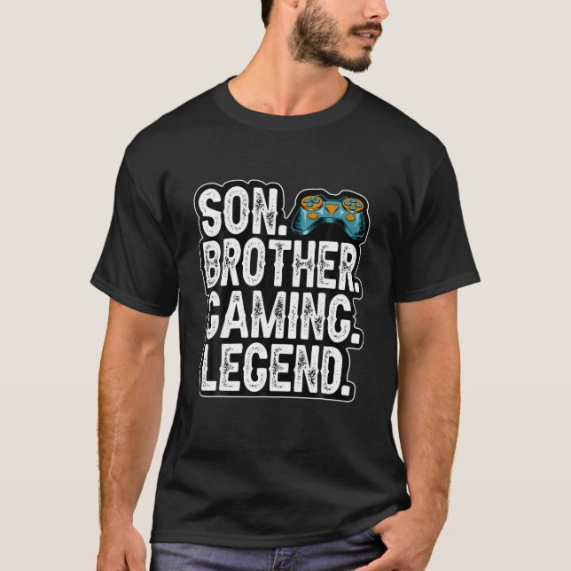 Videospiele Son Brother Gaming Legend Gamer Playin T-Shirt (Vorderseite)