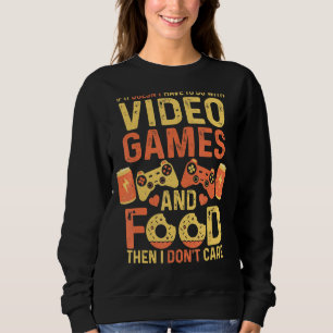 Videospiele und Lebensmittel oder Vintage Gamer si Sweatshirt