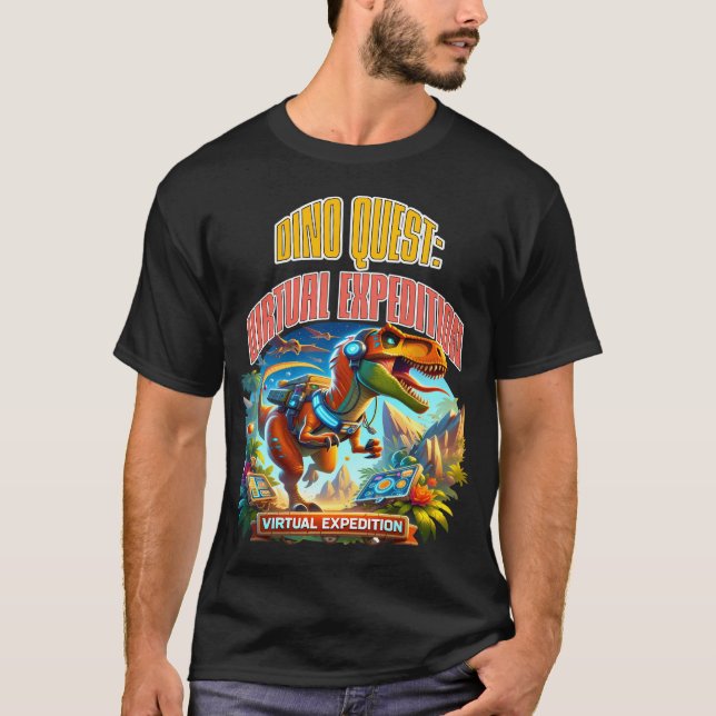 Videospiele von Dinosaur - Dino Quest Virtual T-Shirt (Vorderseite)