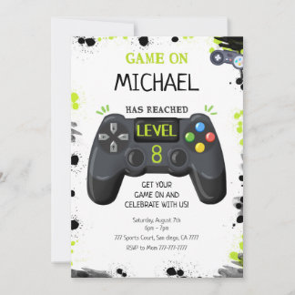Videospiele zum Geburtstag Einladung