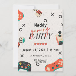 Videospieleinladungen für die Geburtstagsparty von Einladung