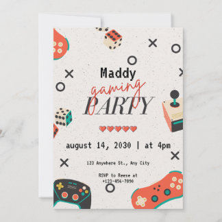 Videospieleinladungen für die Geburtstagsparty von Einladung