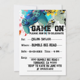 Videospieleinladungen für die Geburtstagsparty von Einladung