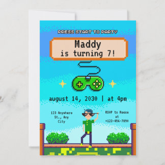 Videospieleinladungen für die Geburtstagsparty von Einladung