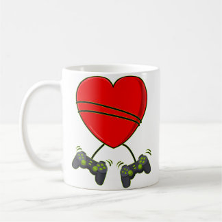 Videospieler-Herz-Controller Valentinstag Jungen  Kaffeetasse