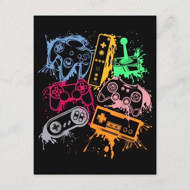 Videospielkonsole Controller Retro 80's 90's Arc Begleitkarte (Vorderseite)
