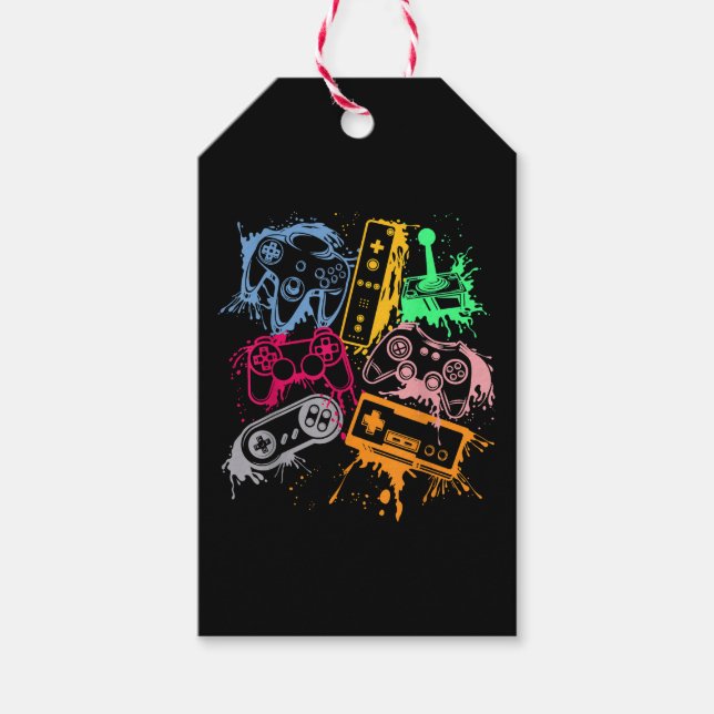 Videospielkonsole Controller Retro 80's 90's Arc Geschenkanhänger (Vorderseite)