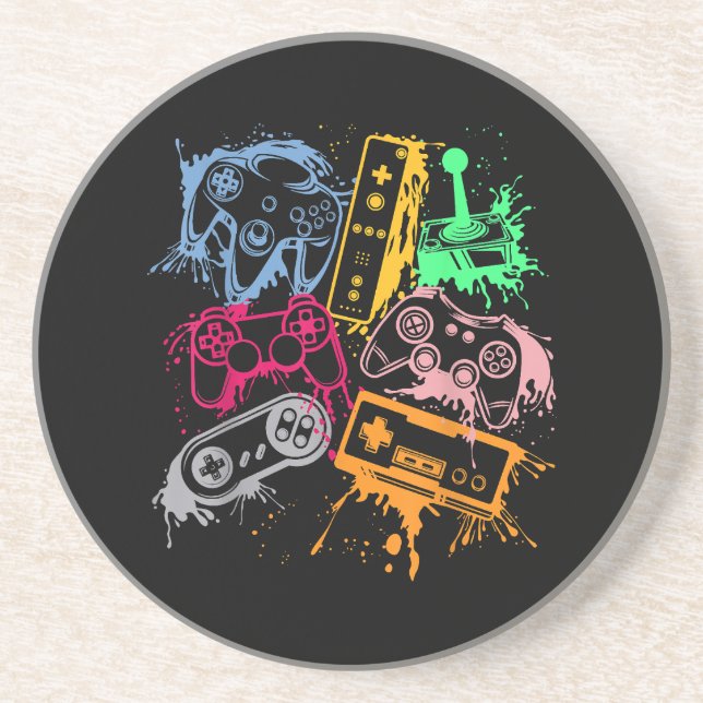 Videospielkonsole Controller Retro 80's 90's Arc Getränkeuntersetzer (Vorne)