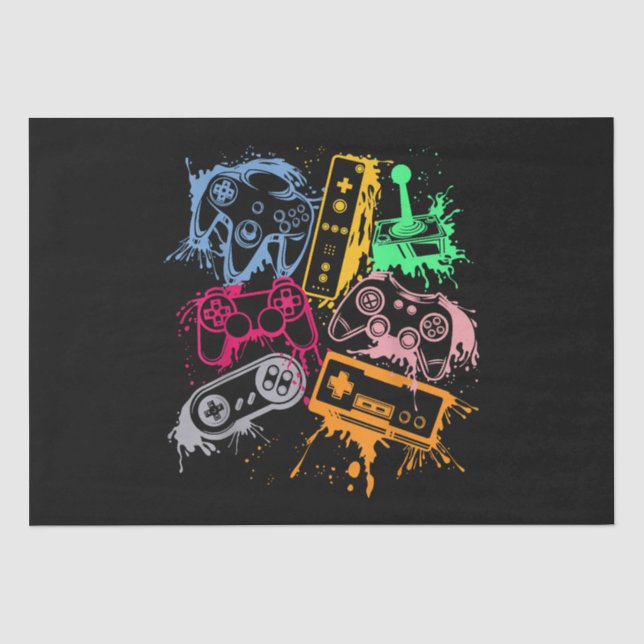 Videospielkonsole Controller Retro 80's 90's Arc Seidenpapier (Vorderseite)