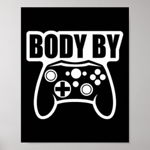 Videospielkörper von Controller Workout Spaß Gamer Poster
