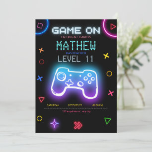 Videospielparty Geburtstagsfeier für Gamer Einladung