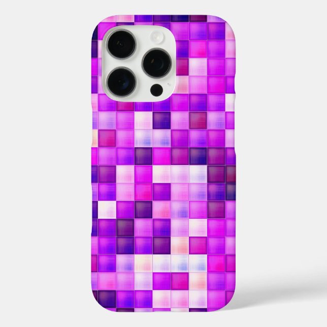 Videospielpixel rosa Quadrat Muster Case-Mate iPhone Hülle (Rückseite)
