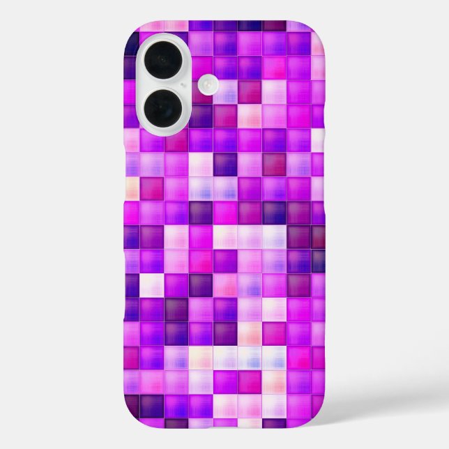 Videospielpixel rosa Quadrat Muster Case-Mate iPhone Hülle (Rückseite)