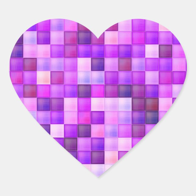 Videospielpixel rosa Quadrat Muster Herz-Aufkleber (Vorderseite)