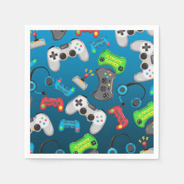 Videospielregler Gamer Birthday Party Serviette (Vorderseite)