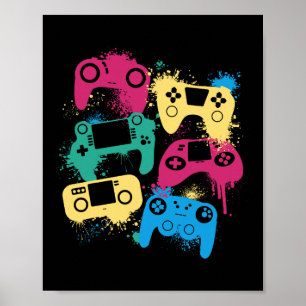 Videospielregler Grafisches T-Shirt für Gamerfarbe Poster