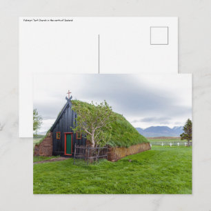 Vidimyri Turf Kirche im Norden Islands Postkarte